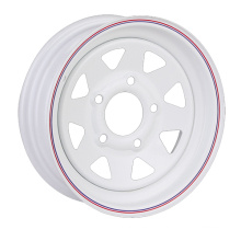 8 Spoke Hourse and Boat Trailer White Steel Wheel Rim